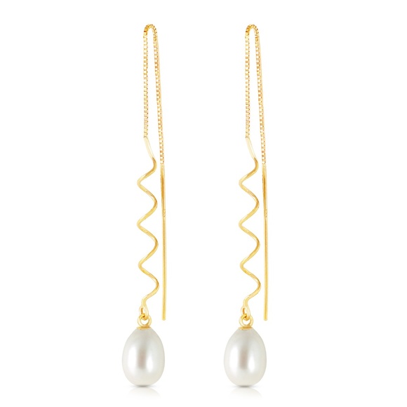 Galaxy Gold Products Jewelry - GOLD THREADED DANGLES EARRINGS WITH PEARLS